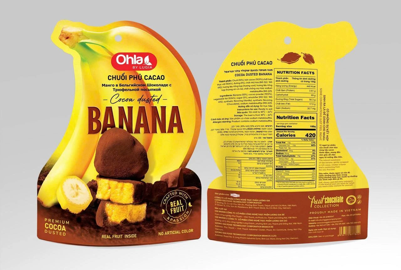 Cocoa-Dusted Banana packaging