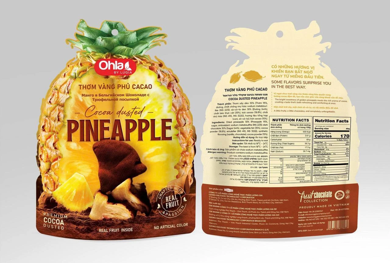 Cocoa-Dusted Pineapple packaging